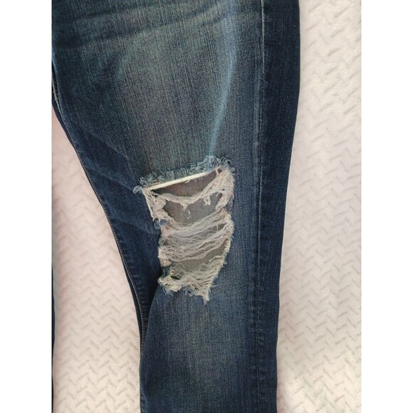 American Eagle Womens 10 L Super Stretch X Distressed jegging Jeans Dark Wash - Picture 6 of 16